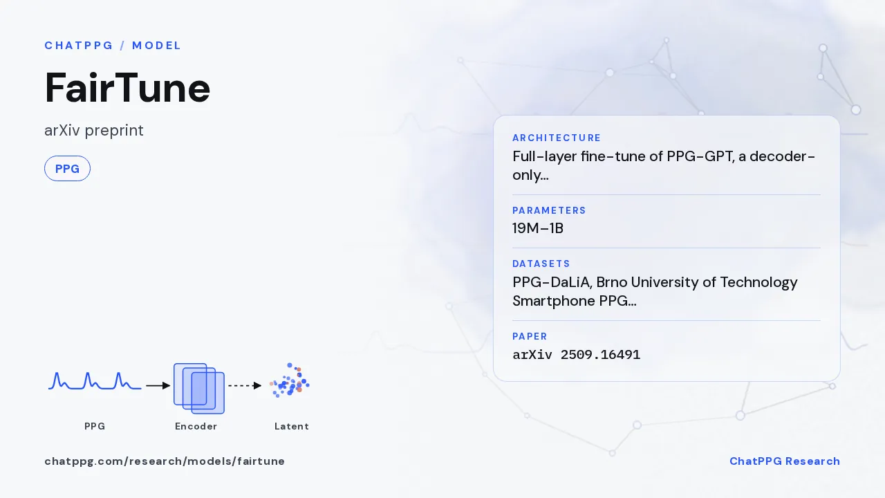 FairTune: ChatPPG research summary card